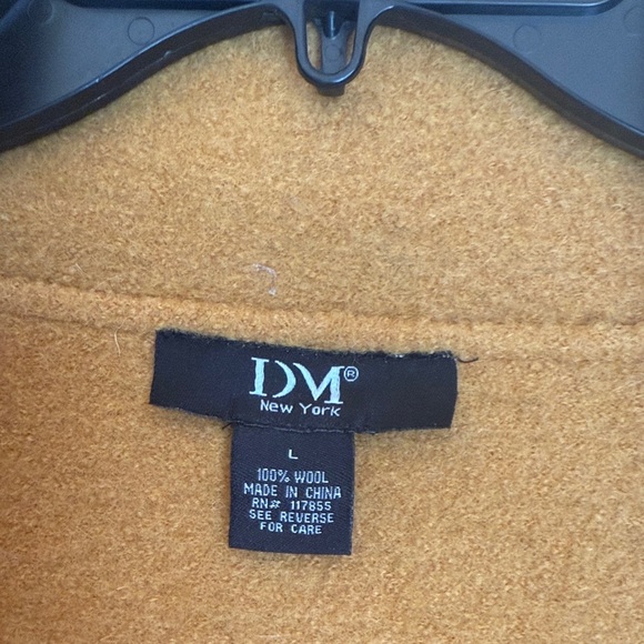 Wool Yellow Gold Double-Breasted Pea Coat - Picture 3 of 6